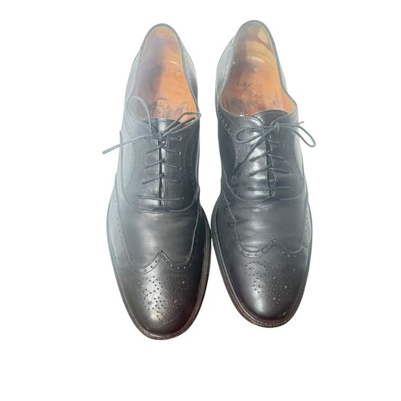 Salvatore Ferragamo Made in Italy Black Calfskin Leather Wingtips Oxfords 11D main image 9